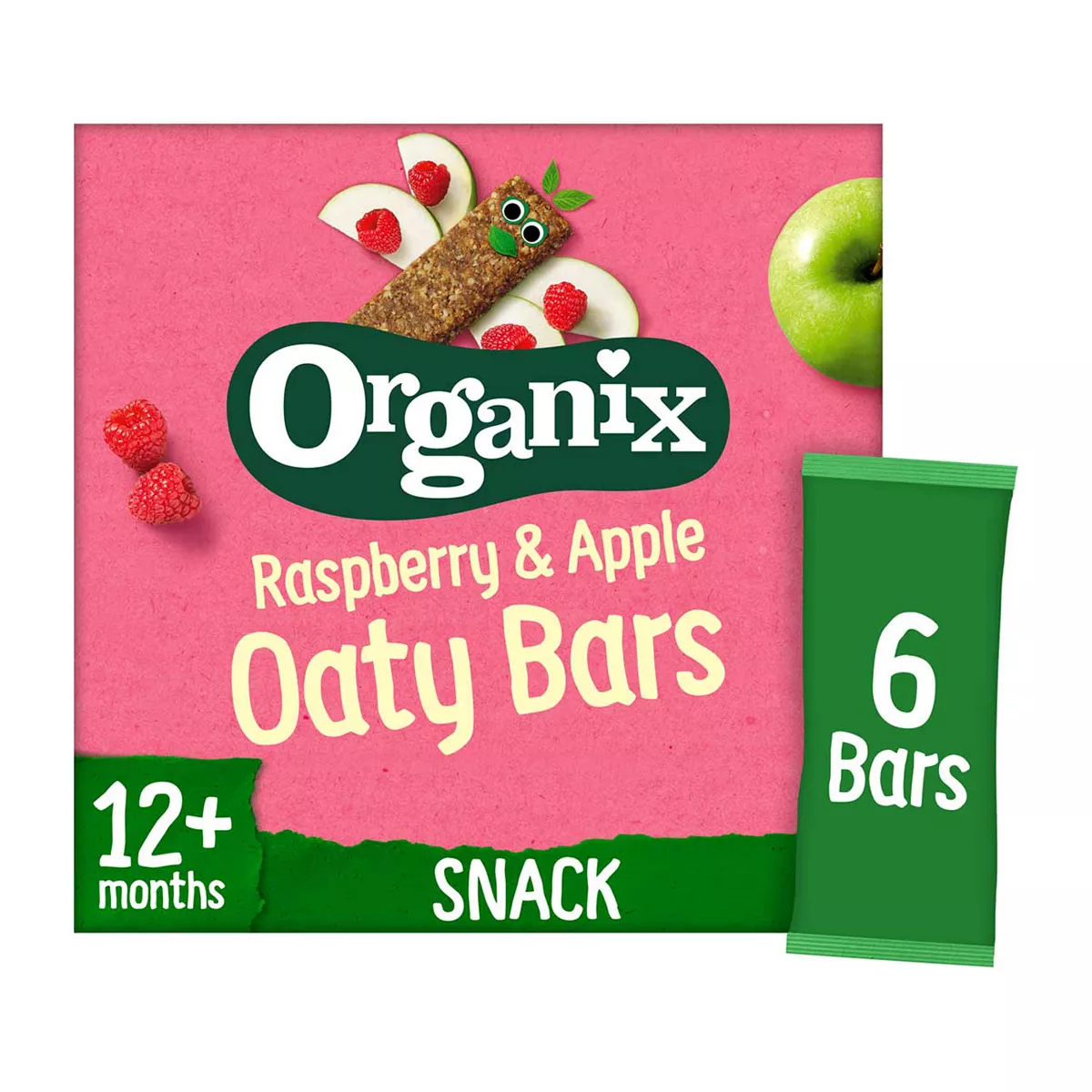 Organix Raspberry & Apple Soft Oaty Bars Toddler Snacks Multipack 138g (6x23g) 12 months+
