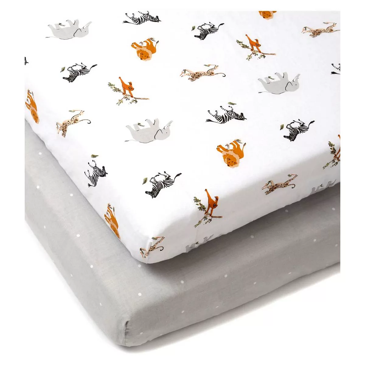 Clair de Lune 2 Pack Jungle Dream Cot Bed Sheets (140 x 70 cm)