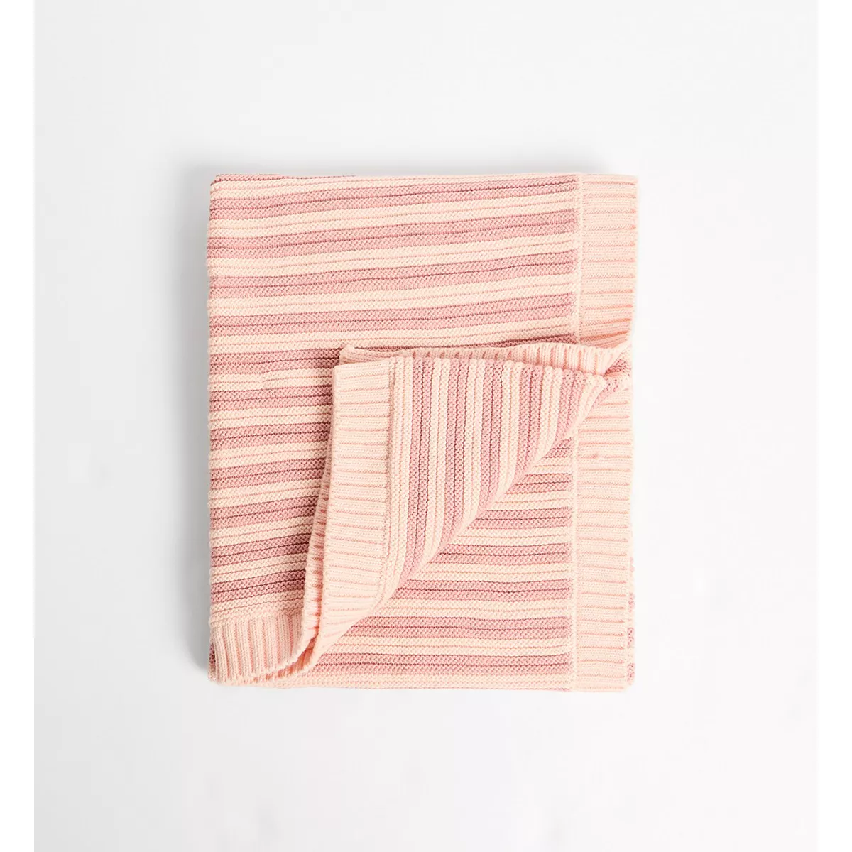Maybe Baby Pink Stripe Knitted Blanket