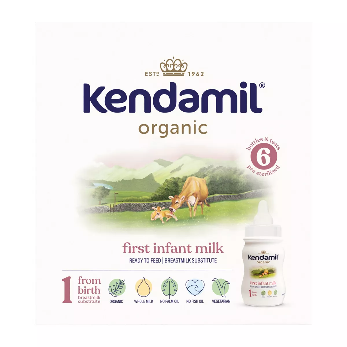 Kendamil Organic Ready To Feed First Infant Milk Starter Pack 6x70ml