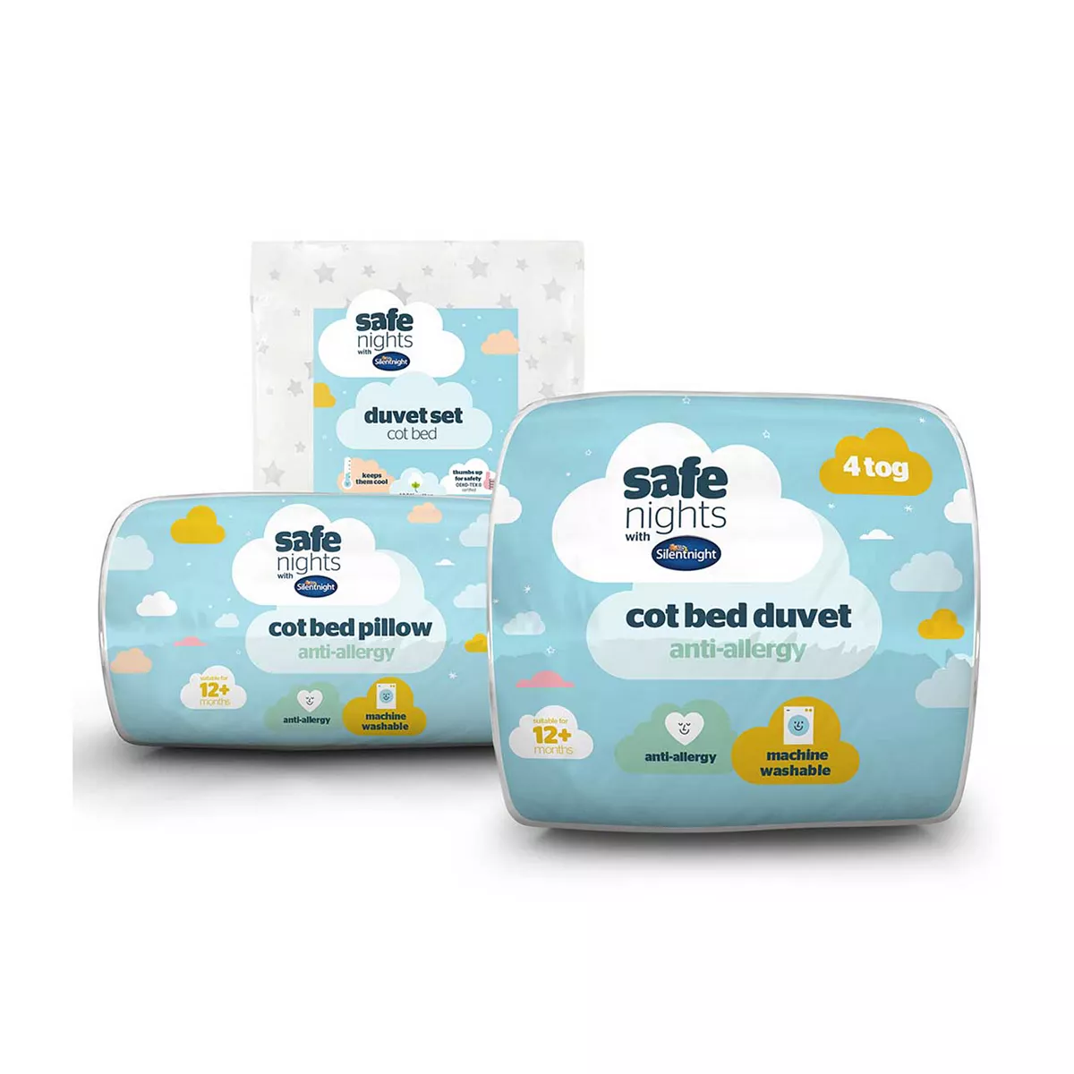 Silentnight Safe Nights Bed Bundle - Grey Star