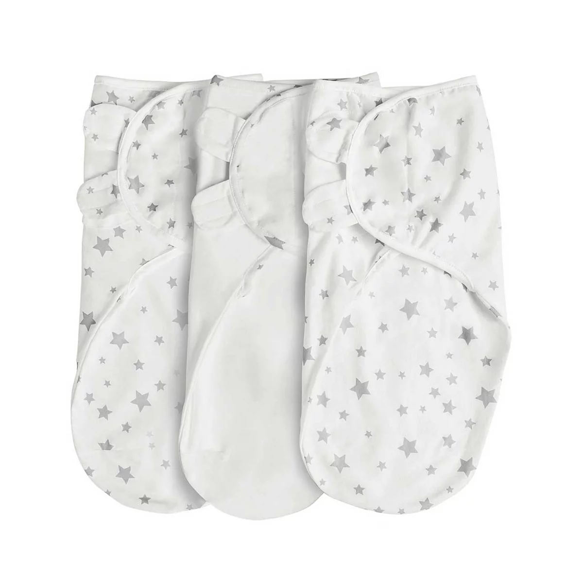 Silentnight Safe Nights Swaddle Blanket - Grey Star - 3 Pack