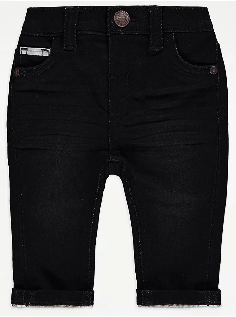 Black Faded Wash Skinny Jeans