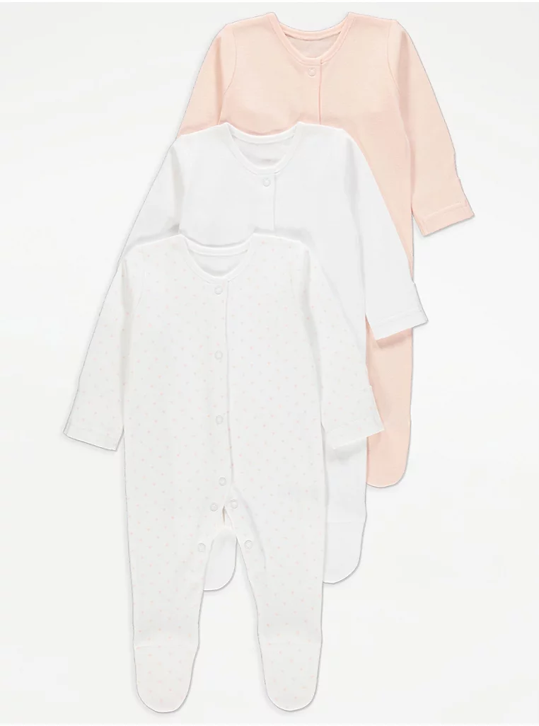 Pink Sleepsuits 3 Pack