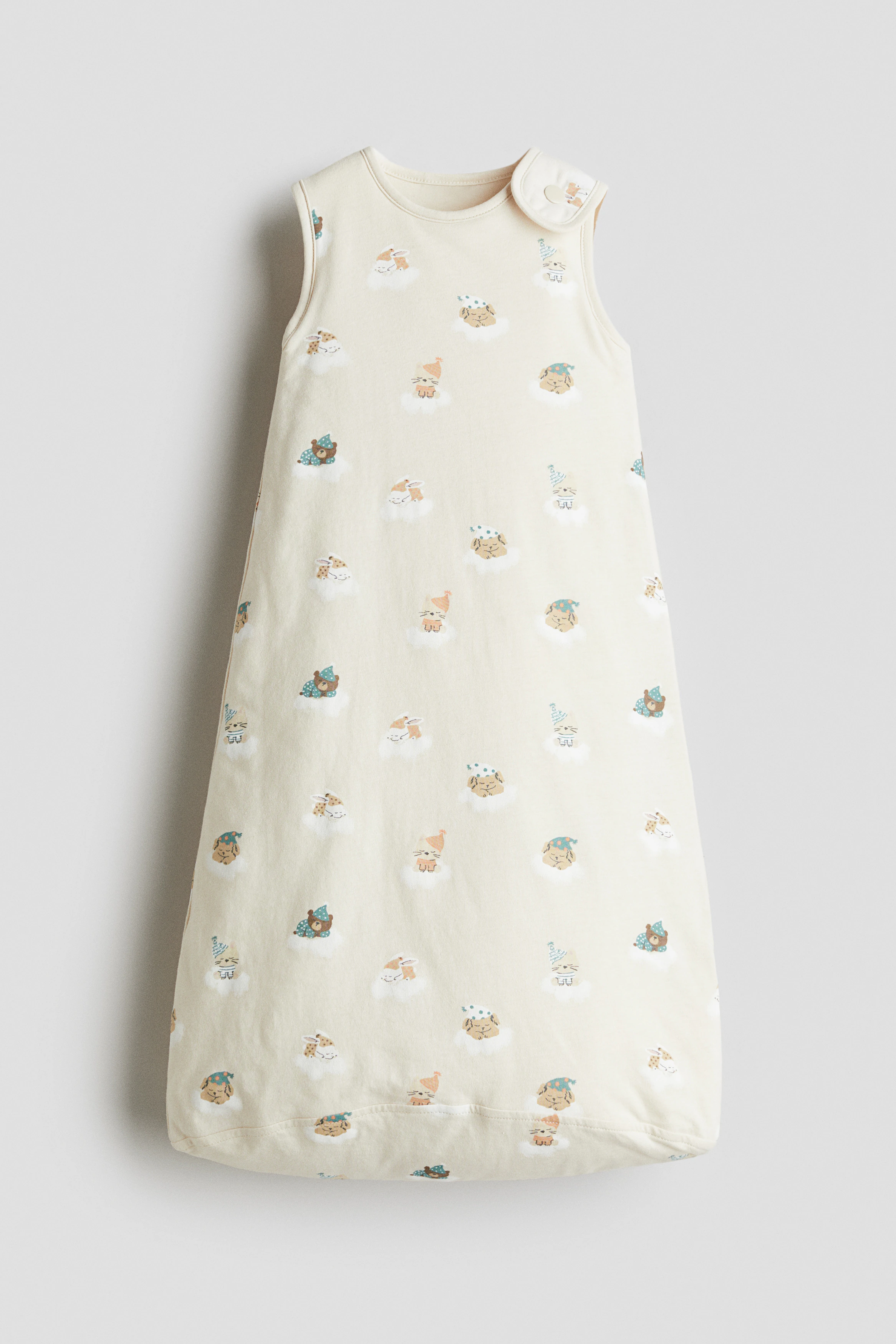 Printed sleep bag — Light beige/Animals