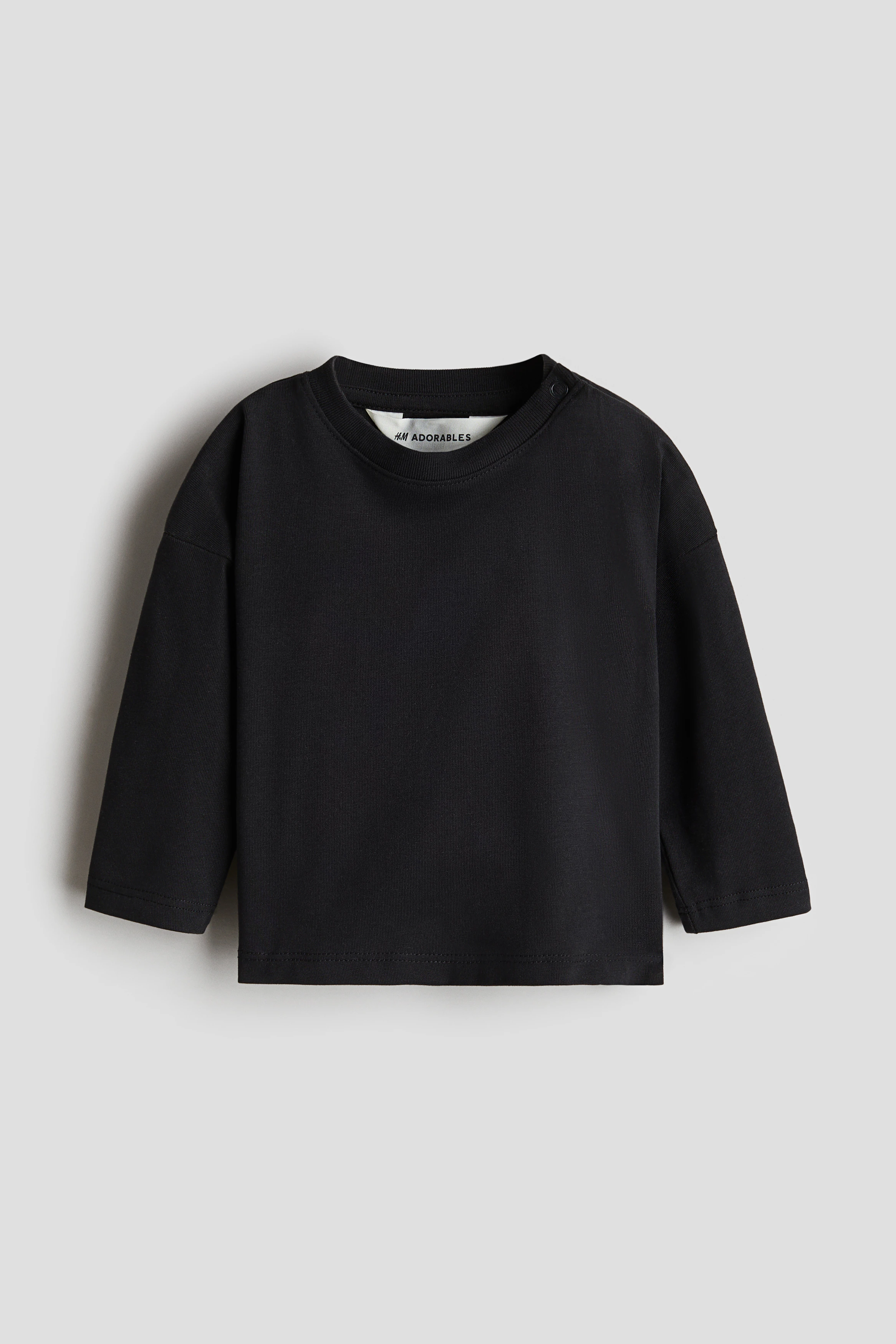 Long-sleeved pima cotton T-shirt — Black