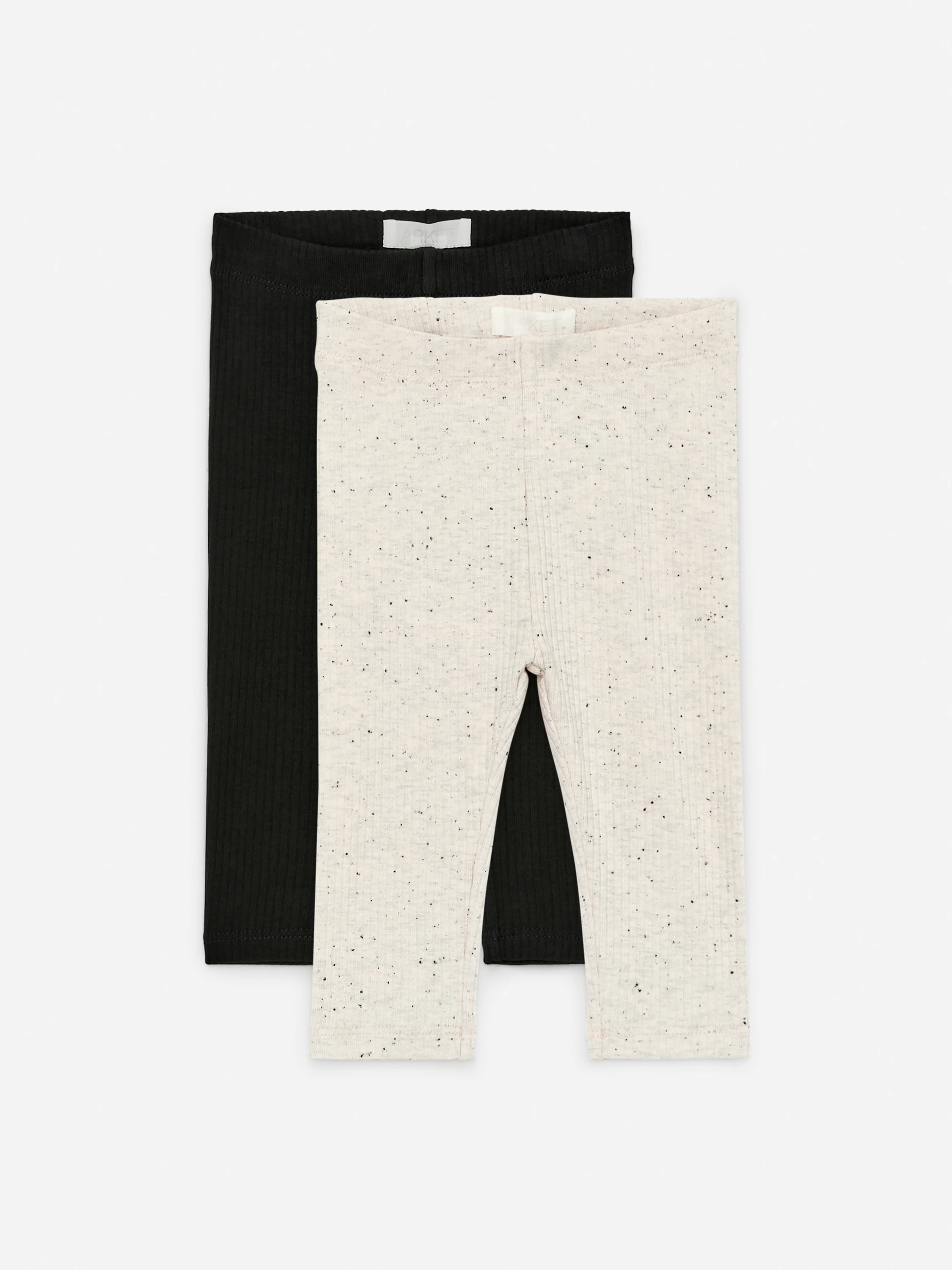 Leggings Set of 2 — Off White/Black Neps