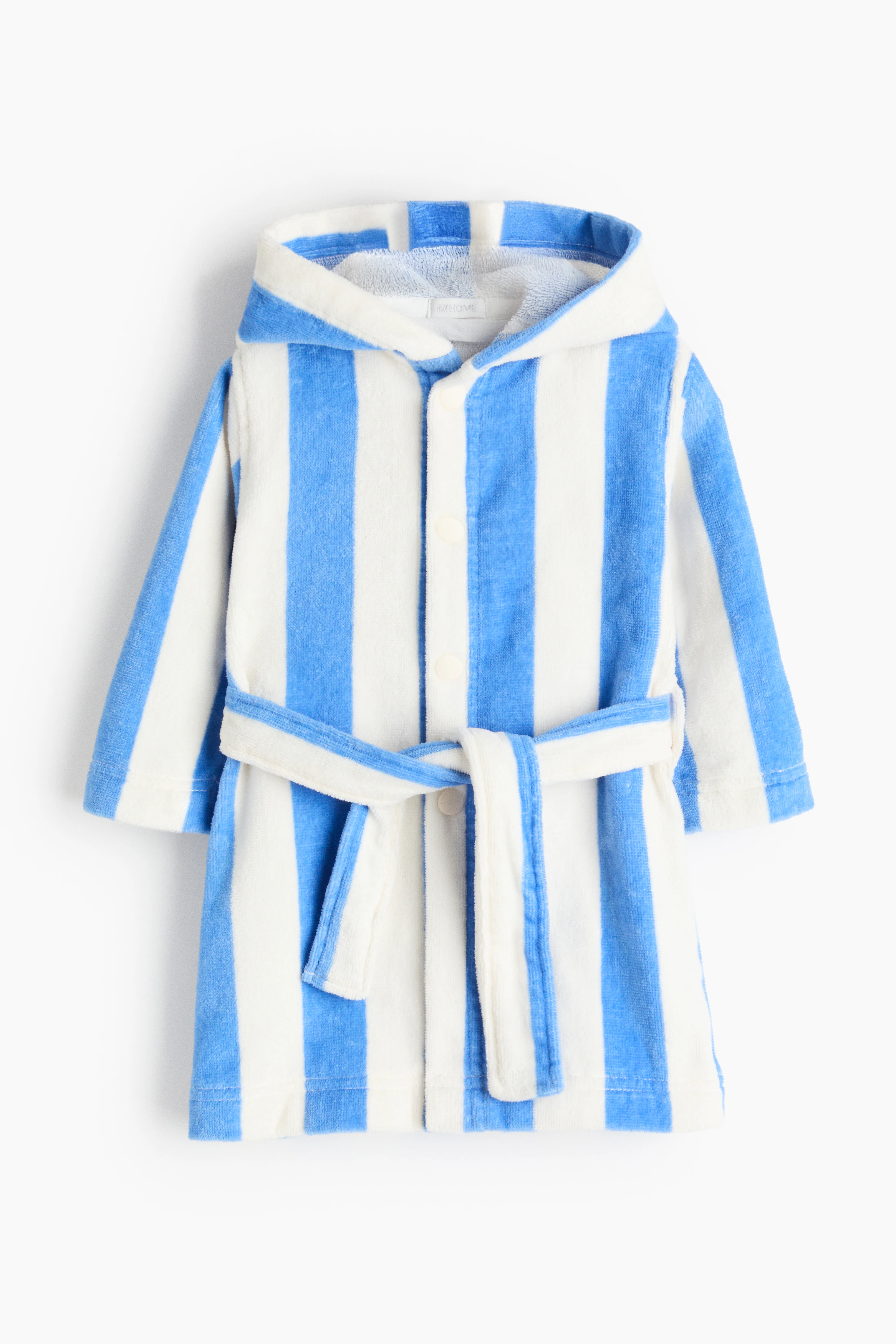 Baby terry dressing gown — Blue/Striped