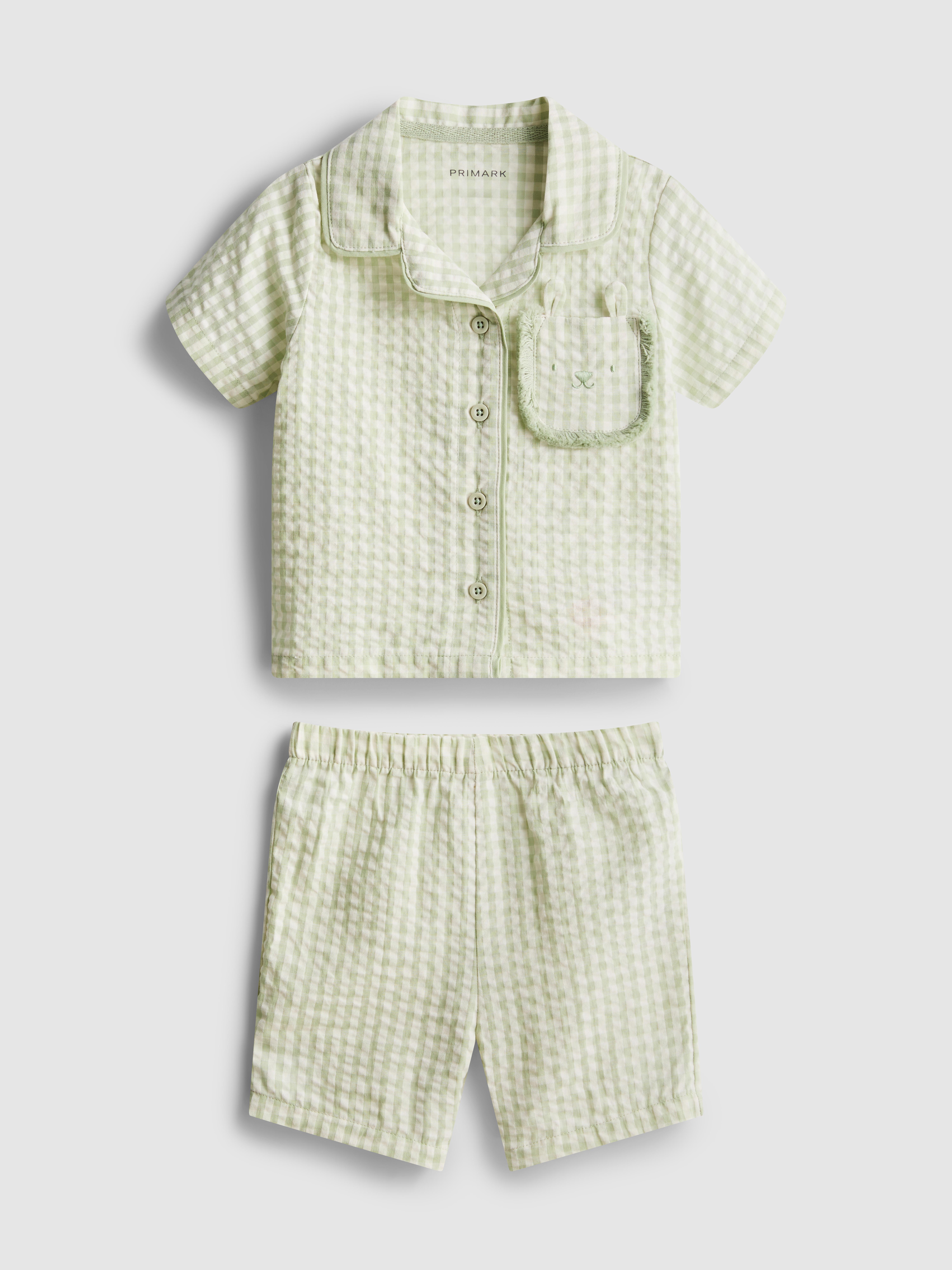 0-36mths | Gingham Check Short Shirt Pyjamas