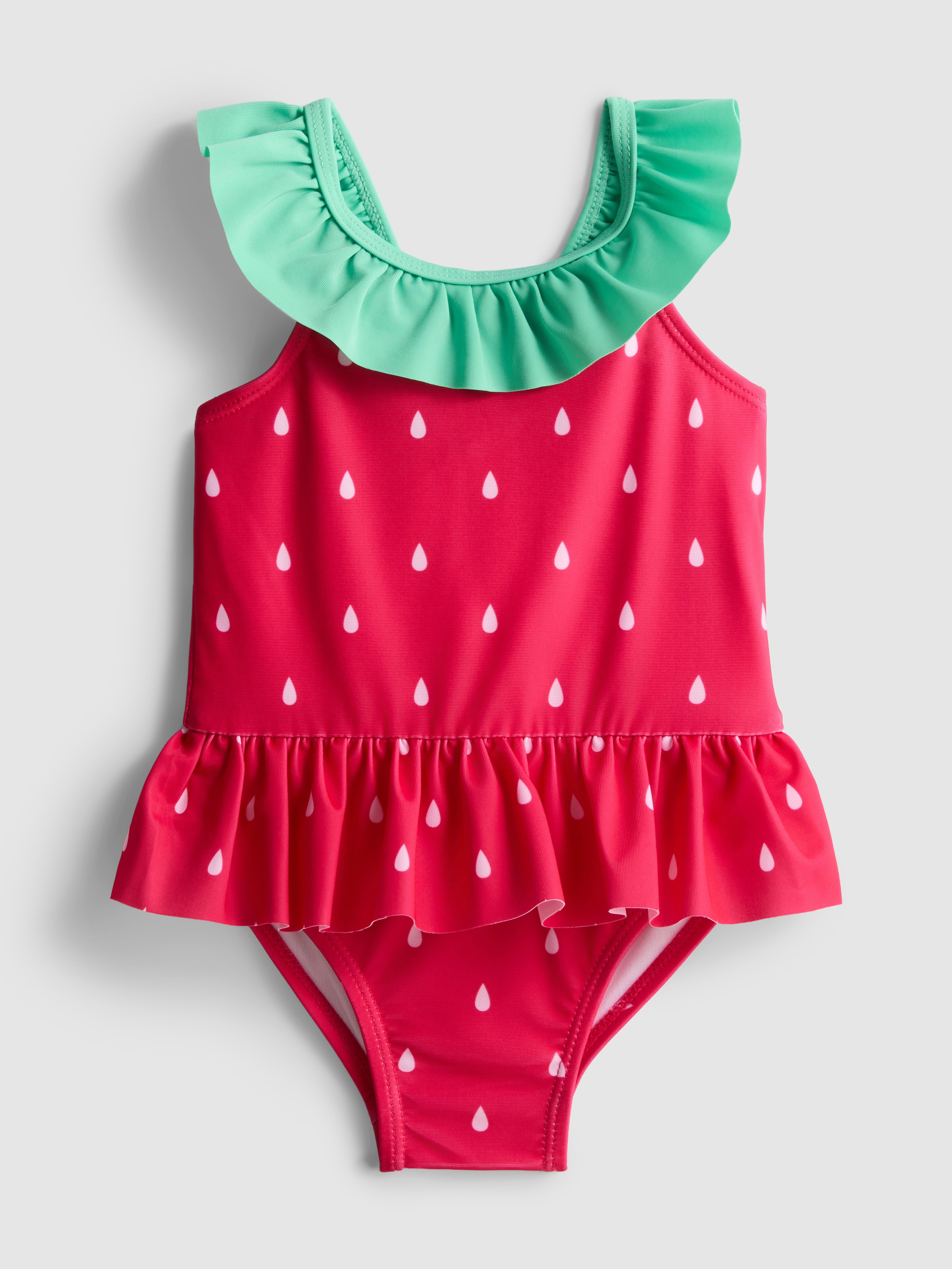 0-36mths | Strawberry Ruffle Swimsuit